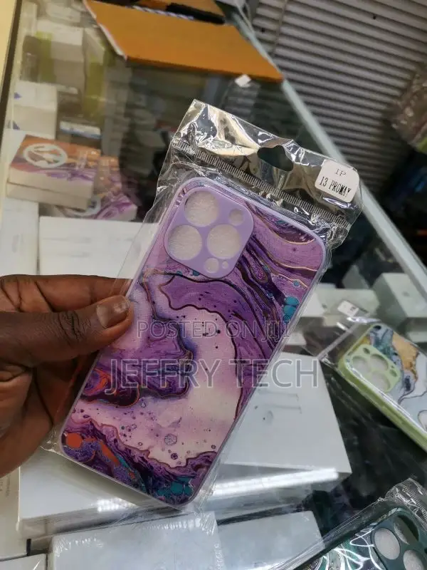 Marble Series Case for Apple iPhone 13 Pro Max - Purple/Gold