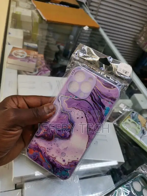 Marble Series Case for Apple iPhone 13 Pro Max - Purple/Gold