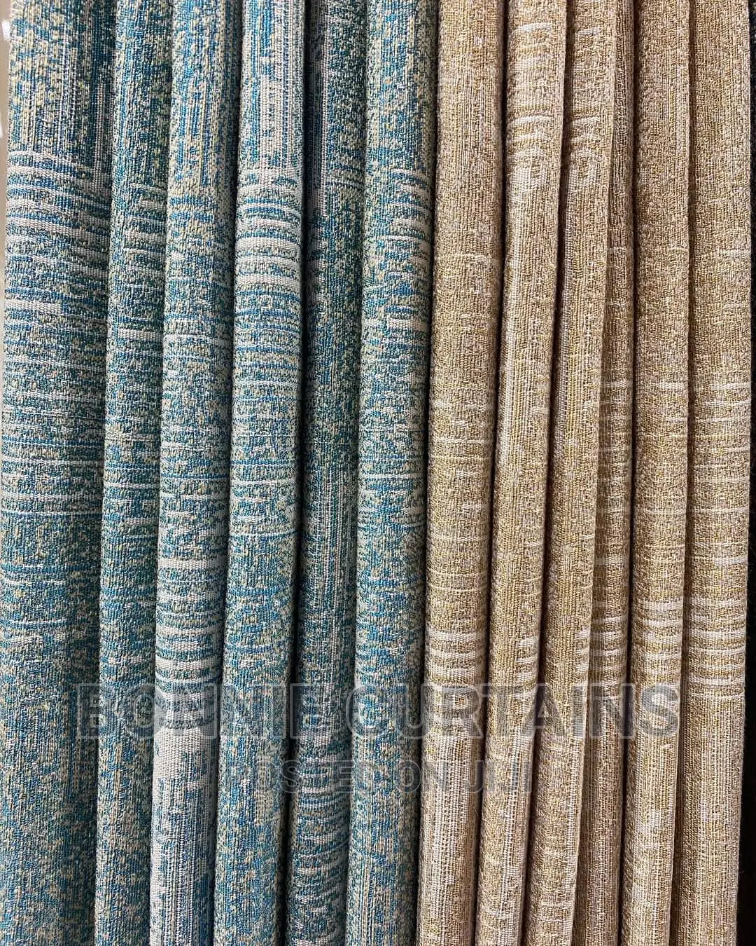 Sky Blue and Brown Curtains Nice for Bedrooms