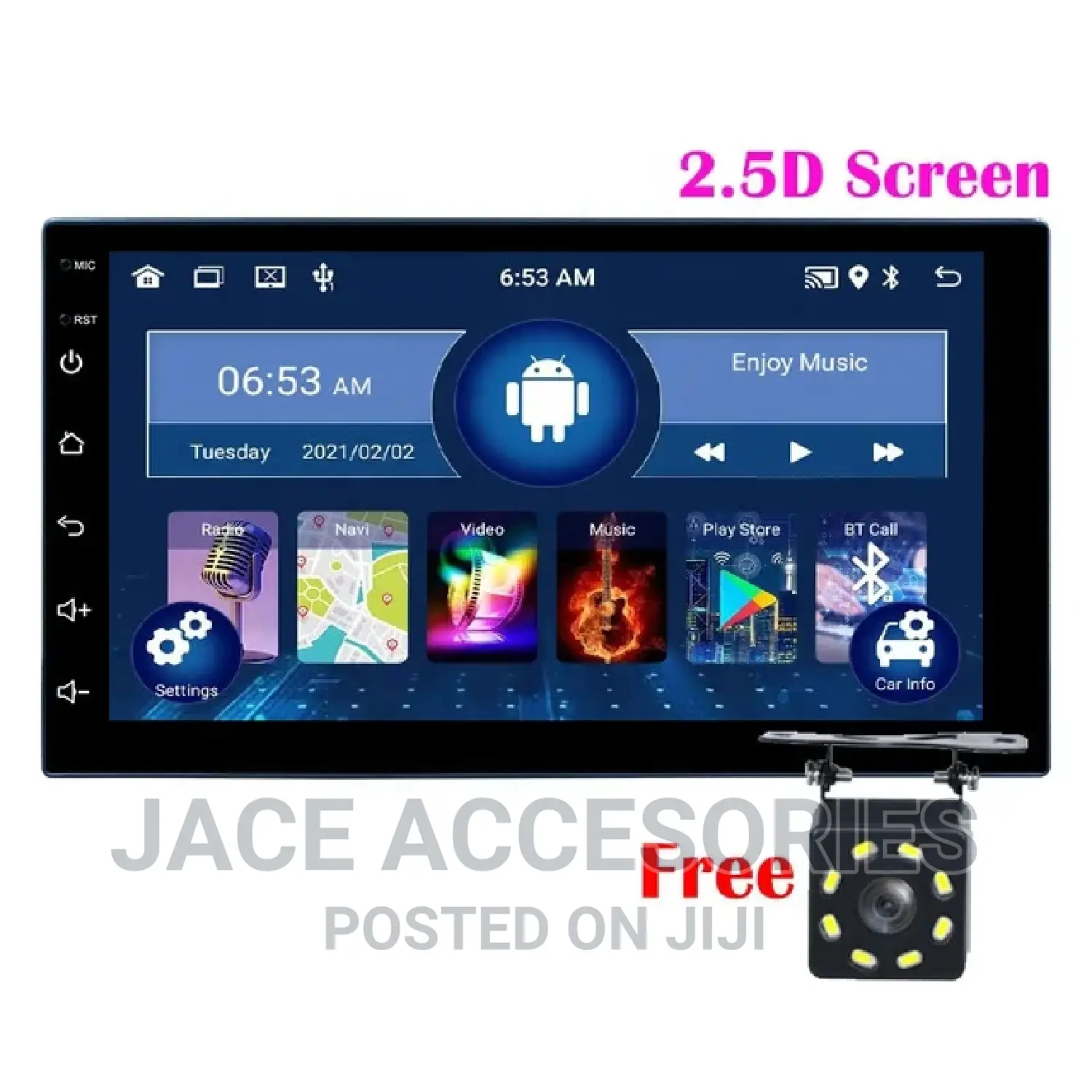 7 Inch Latest Car Android 13 2gb+32gb, Free HD Reverse