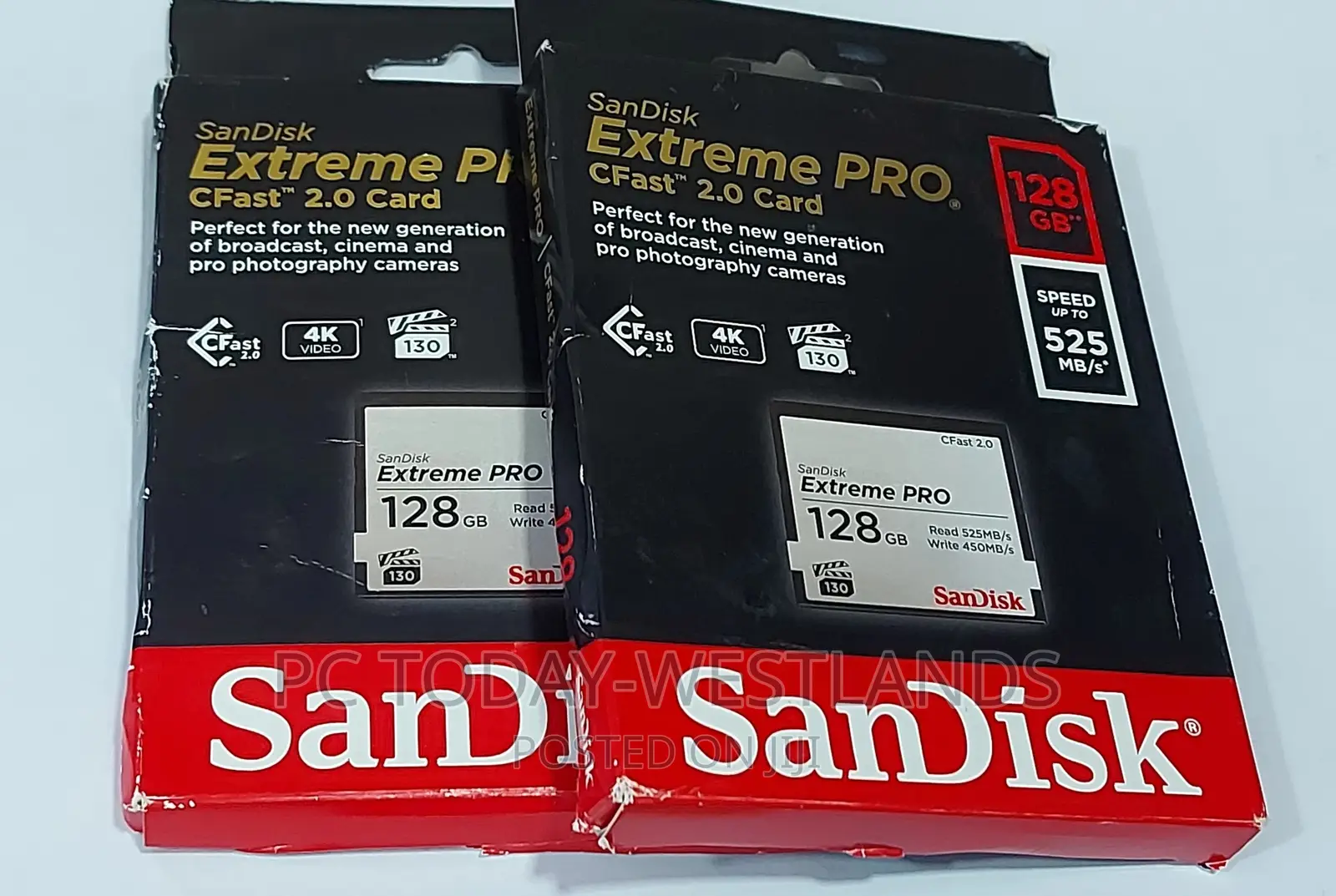 Sandisk 128GB Extreme PRO Cfast 2.0 Memory Card - SDCFSP-128