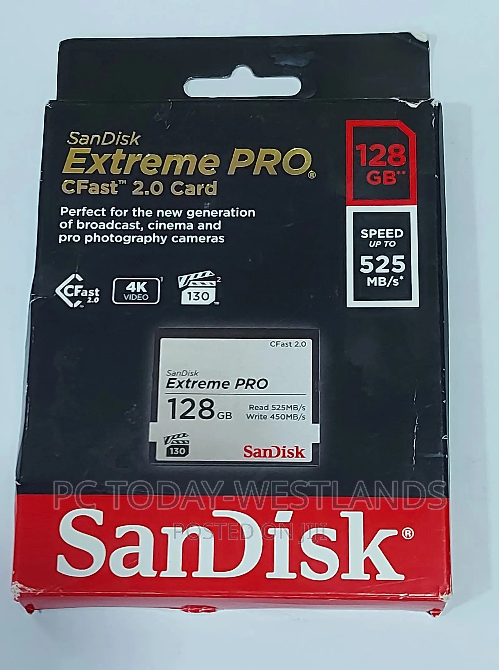 Sandisk 128GB Extreme PRO Cfast 2.0 Memory Card - SDCFSP-128
