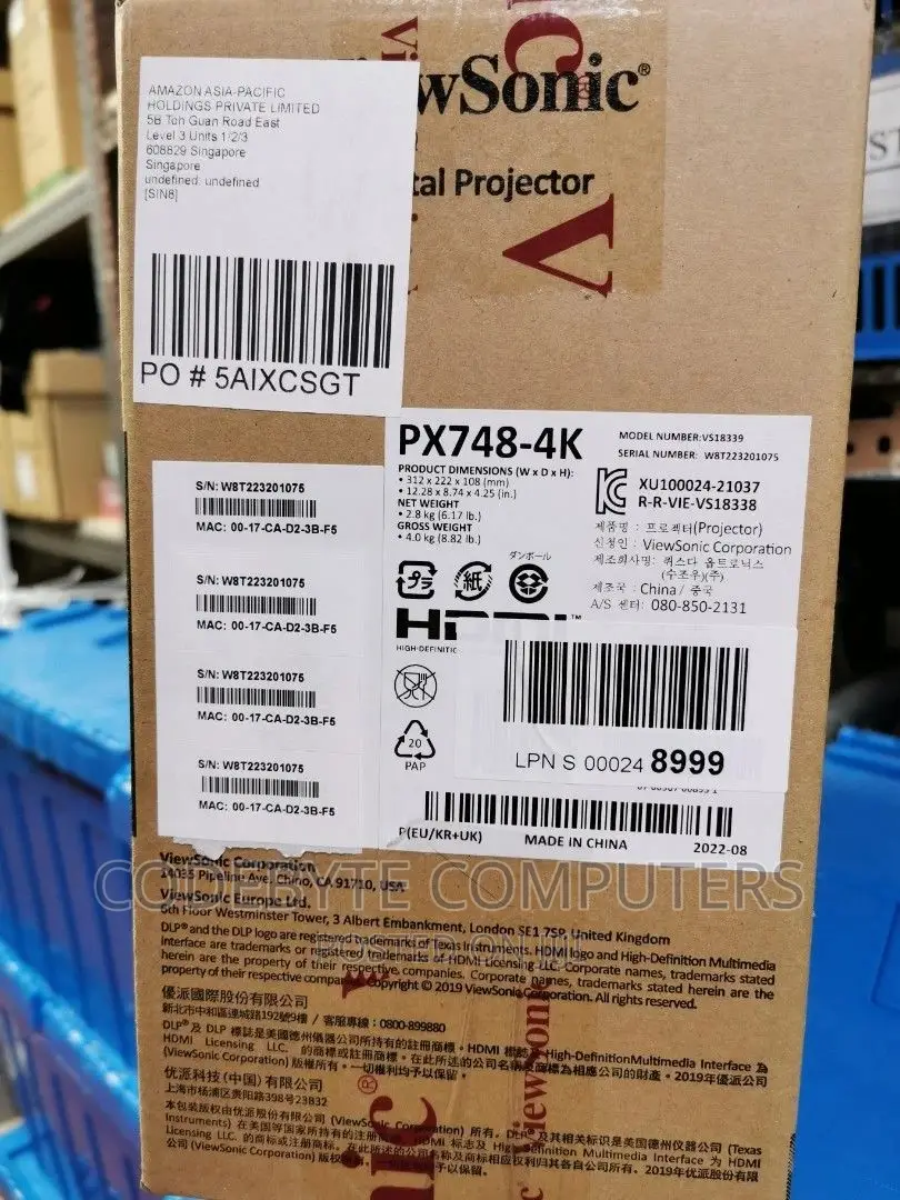 Iewsonic PX748- DLP Projector 4000 ANSI Lumens