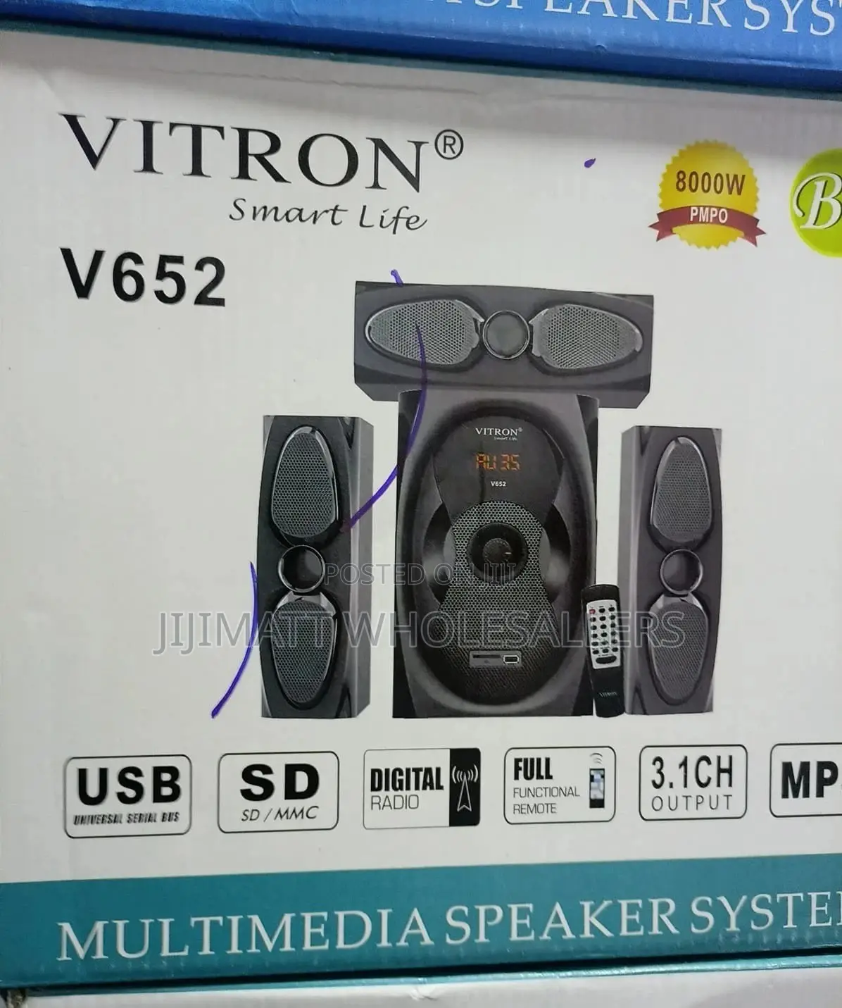 Subwoofer//Brand New Vitron V652 Woofer With 3speakers