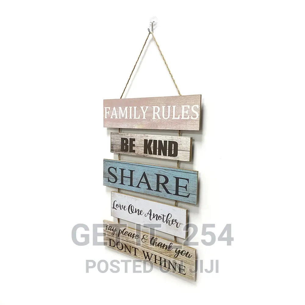 Hanging Board Wooden House Rules