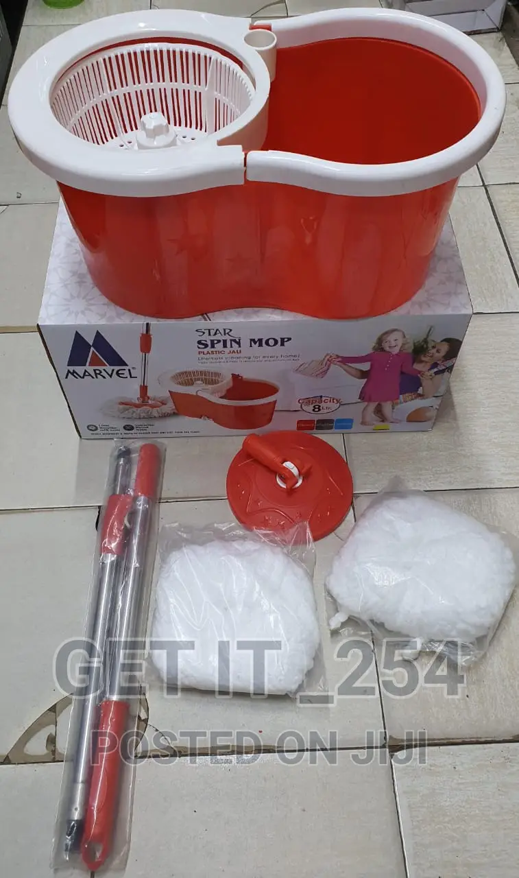 8ltr Marvel 360 Spin Mop Rotating Bucket With Long Adjustabl