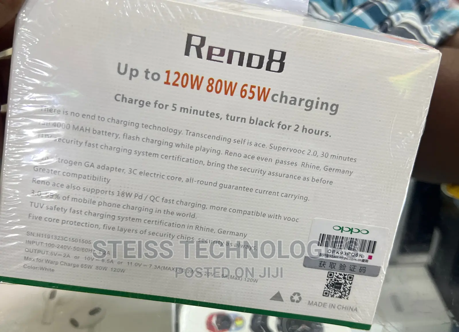 Oppo Reno 8-65watts Charger.