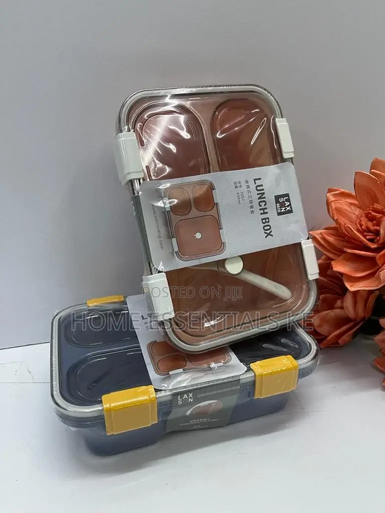 3grid Microwave Friendly Snack/Food Box With Airtight Lids