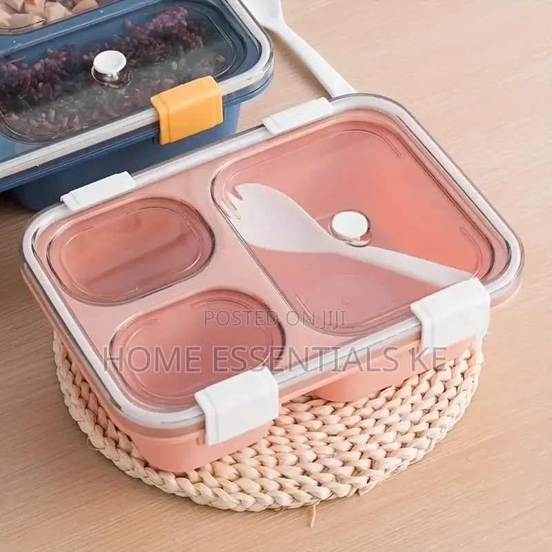 3grid Microwave Friendly Snack/Food Box With Airtight Lids