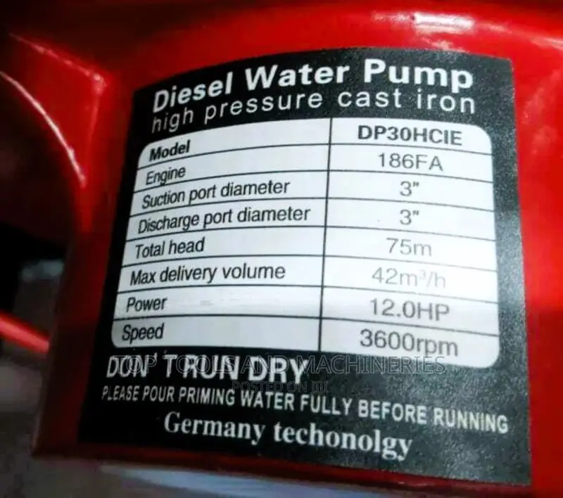 Girasol 2 Inch Diesel Water Pump 12HP 75 MTRS