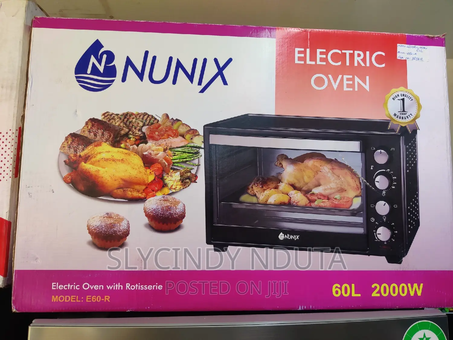 Nunix Electric Oven With Rotisserie 60l