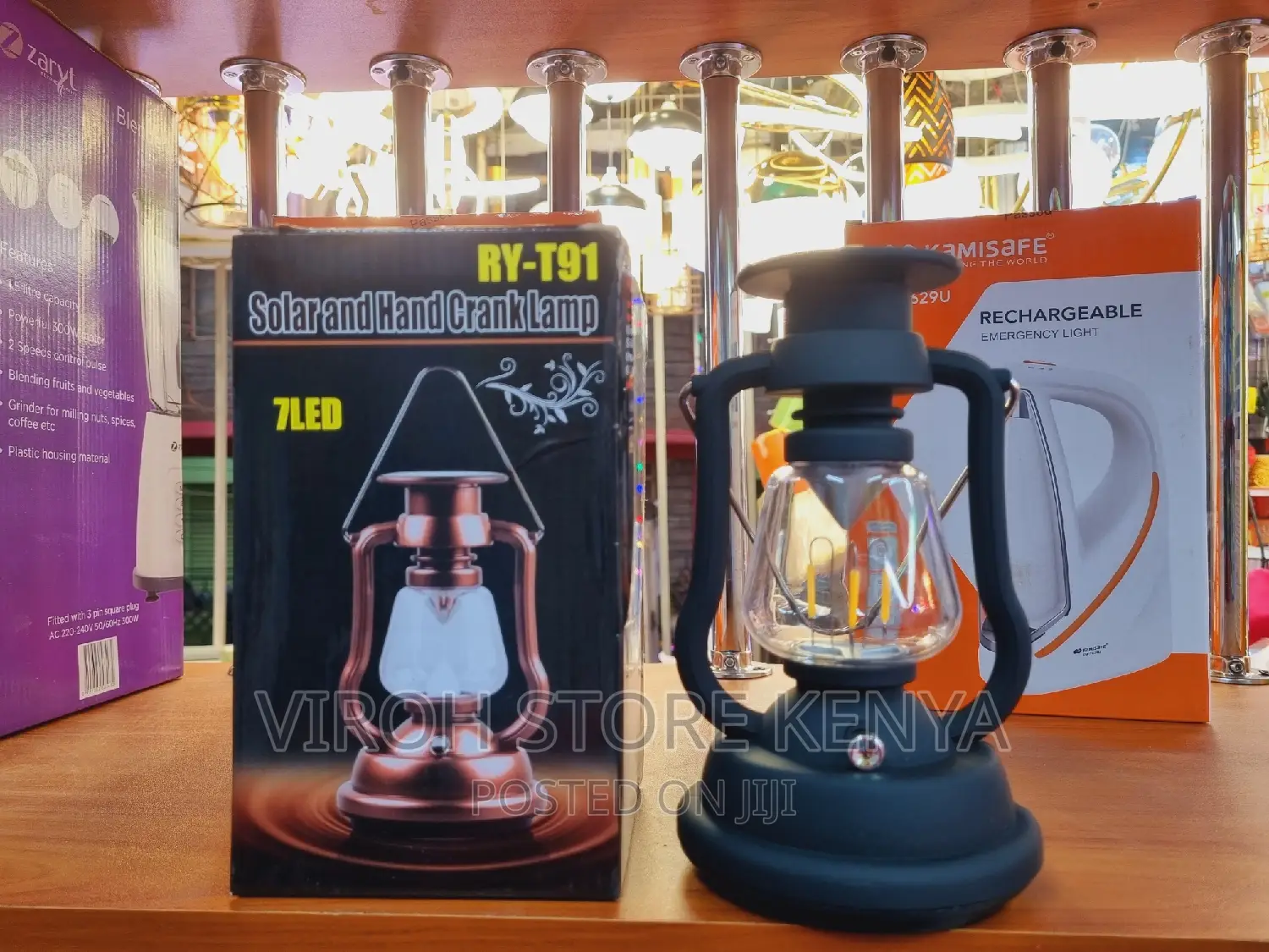 Rechargeable Solar and Hand Crank Lamp 3 in 1 Lantern
