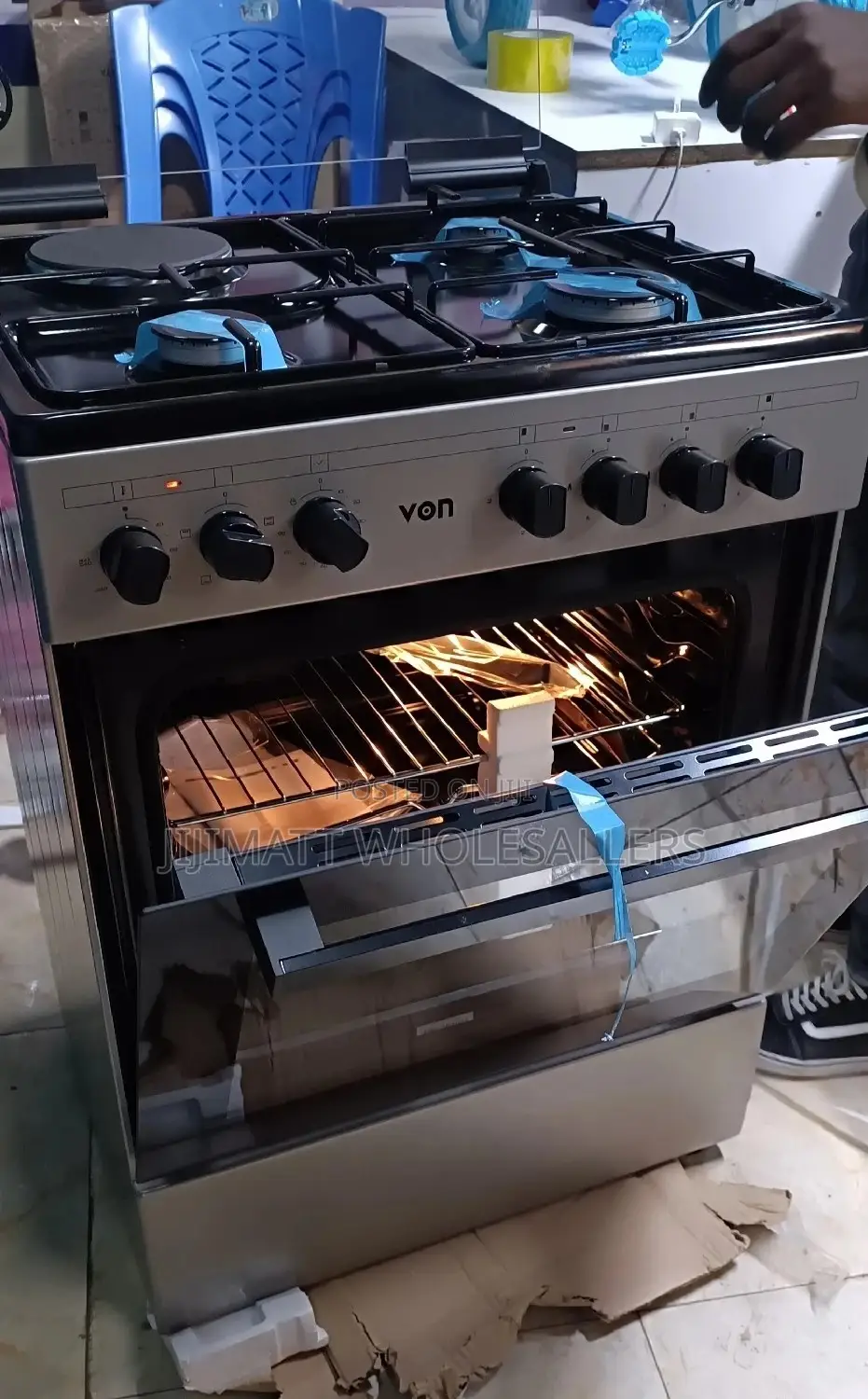 Cooker/Von 3gas+1electric 60by60 Standing Cooker With Oven