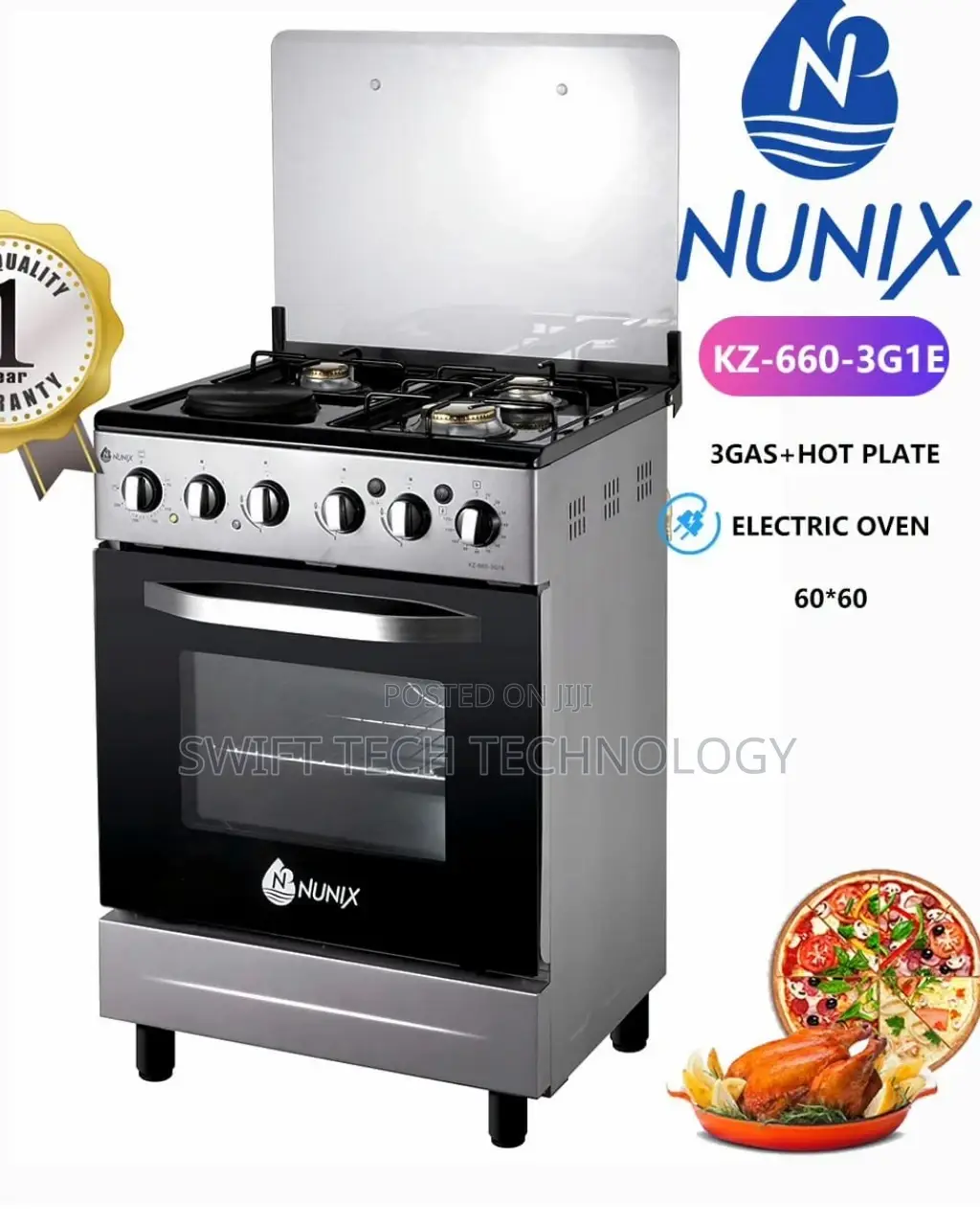 Nunix 60*60 Freestanding Cooker 3+1 Cooker , Cooker