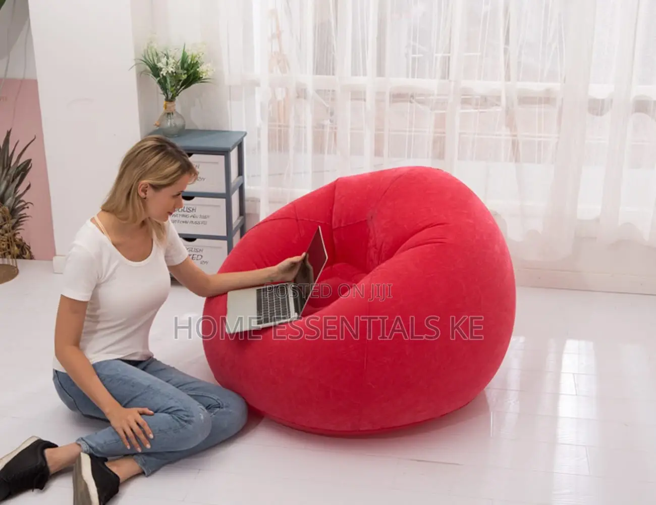 Large Lazy Inflatable Sofa /Bean Bag+ Free Pump-110*110*85cm
