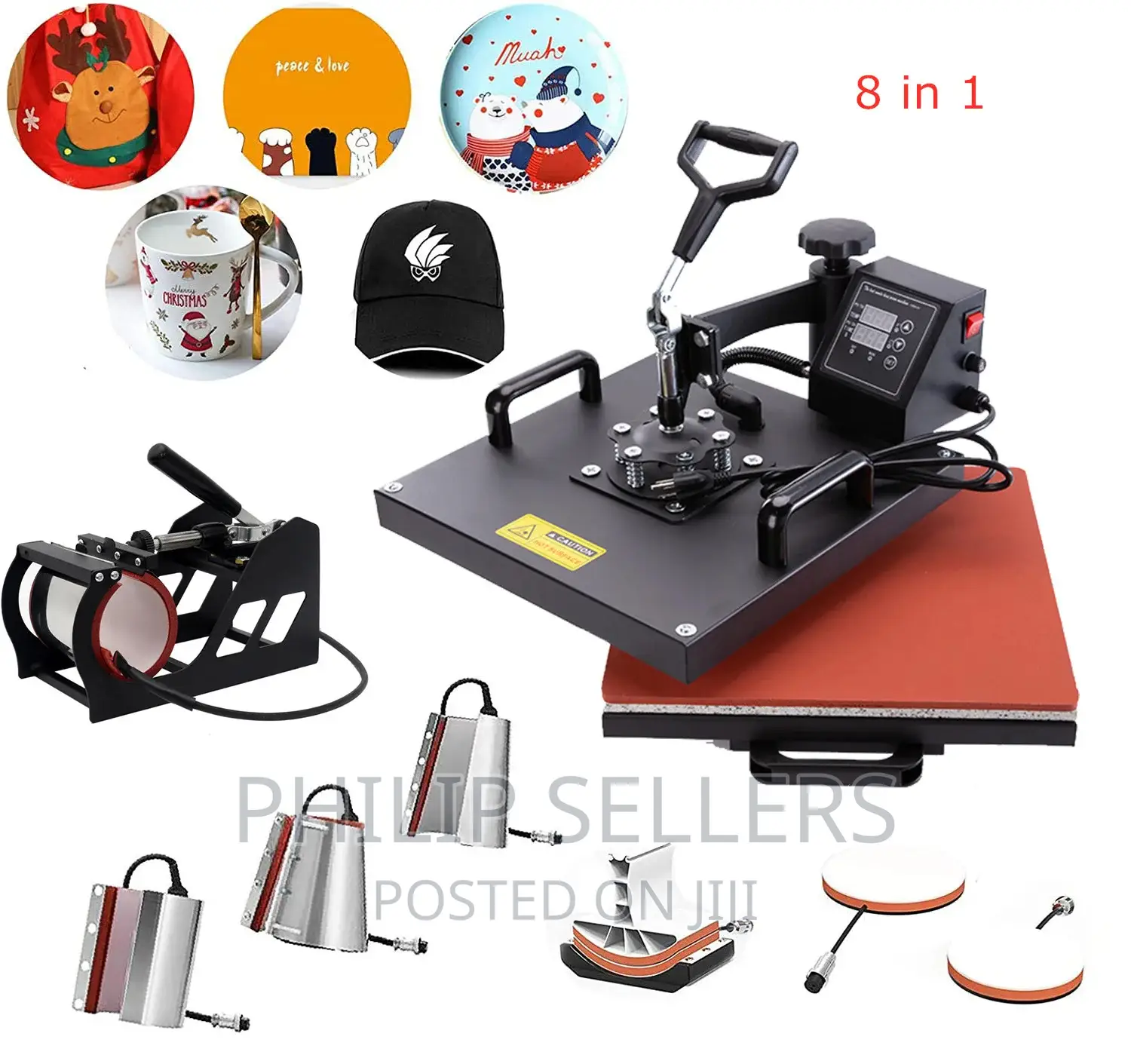 Heat Press 8 in 1 Single LCD Display Combo Heat Press