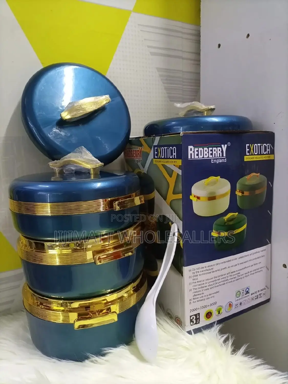 Hot Pot Insulated Set of 3 Exotica Redbbery