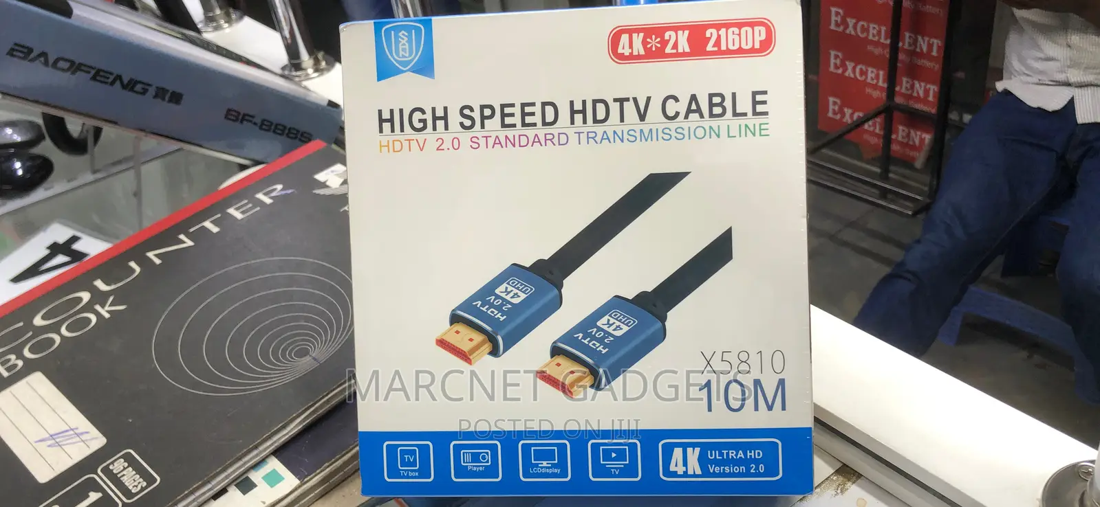 High Speed HDTV 10m HDMI Cable 2160P Gold Plated