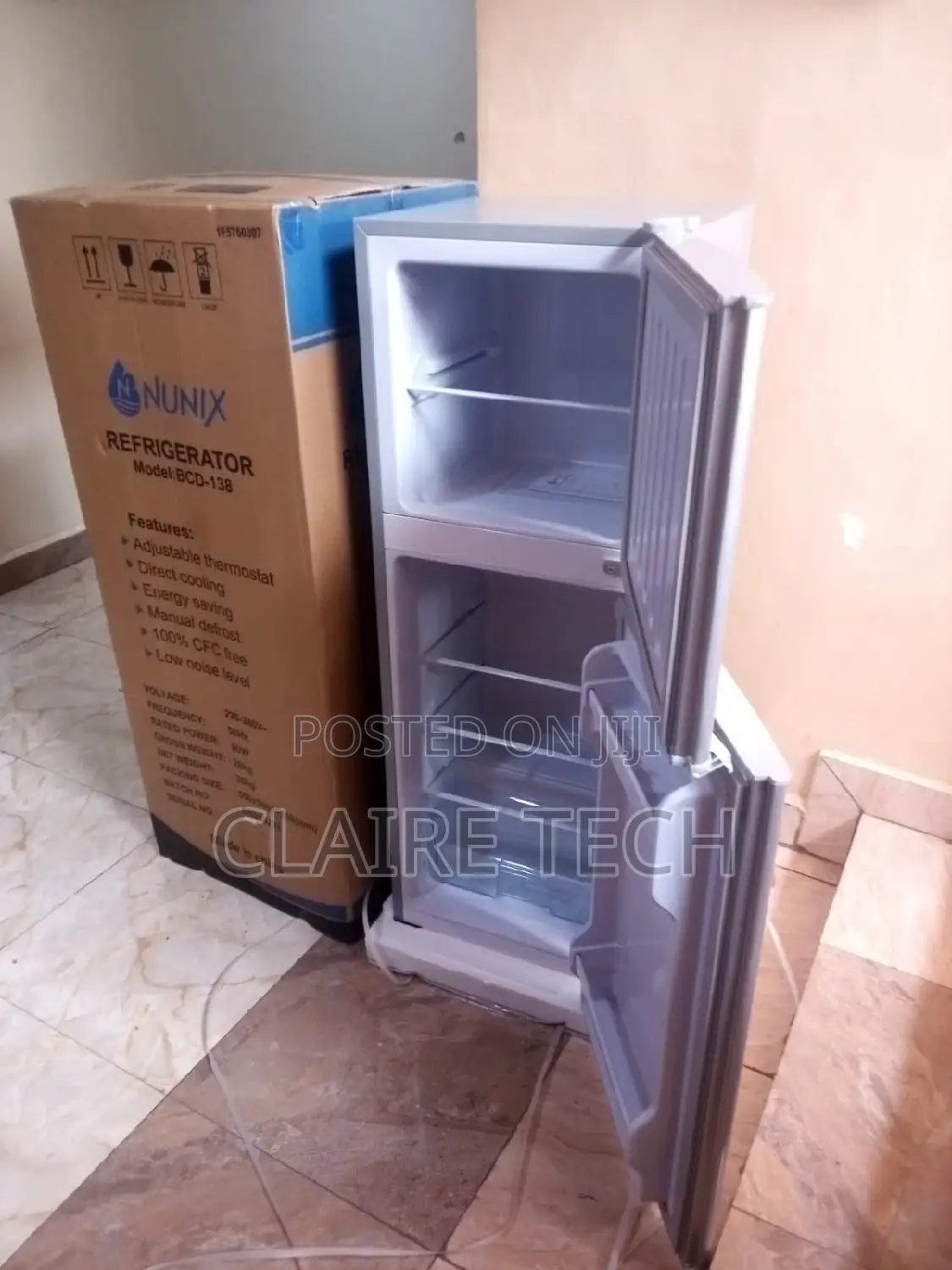 Nunix BCD 138 Double Door Refrigerator 138l