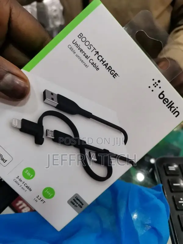 Belkin 3-in-1 Universal USB-A Cable - USB-C Cable, Lightning