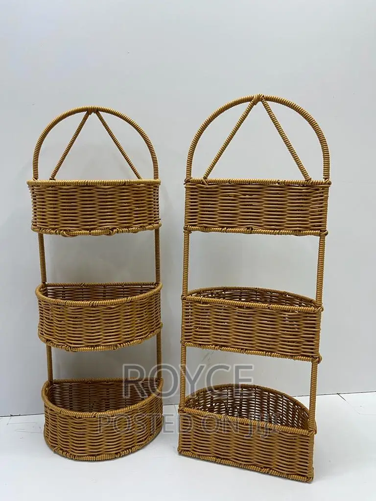 3 Layer Hand Wooven Storage Rattan
