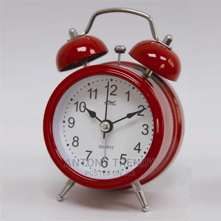 Classic Alarm Clock Two-way Bell Simple Metal Shell With Night Light