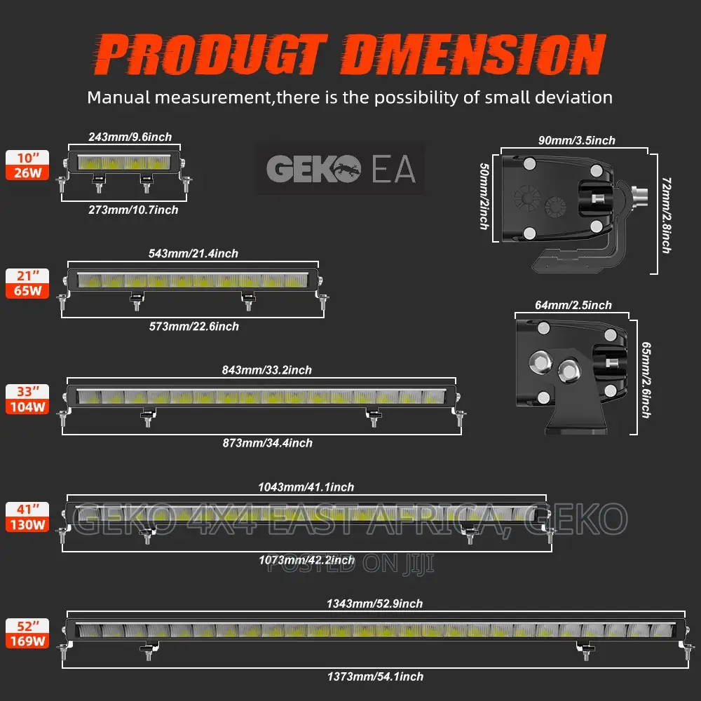 52” Frameless 169W 18500lm Bar With Amber White DRL