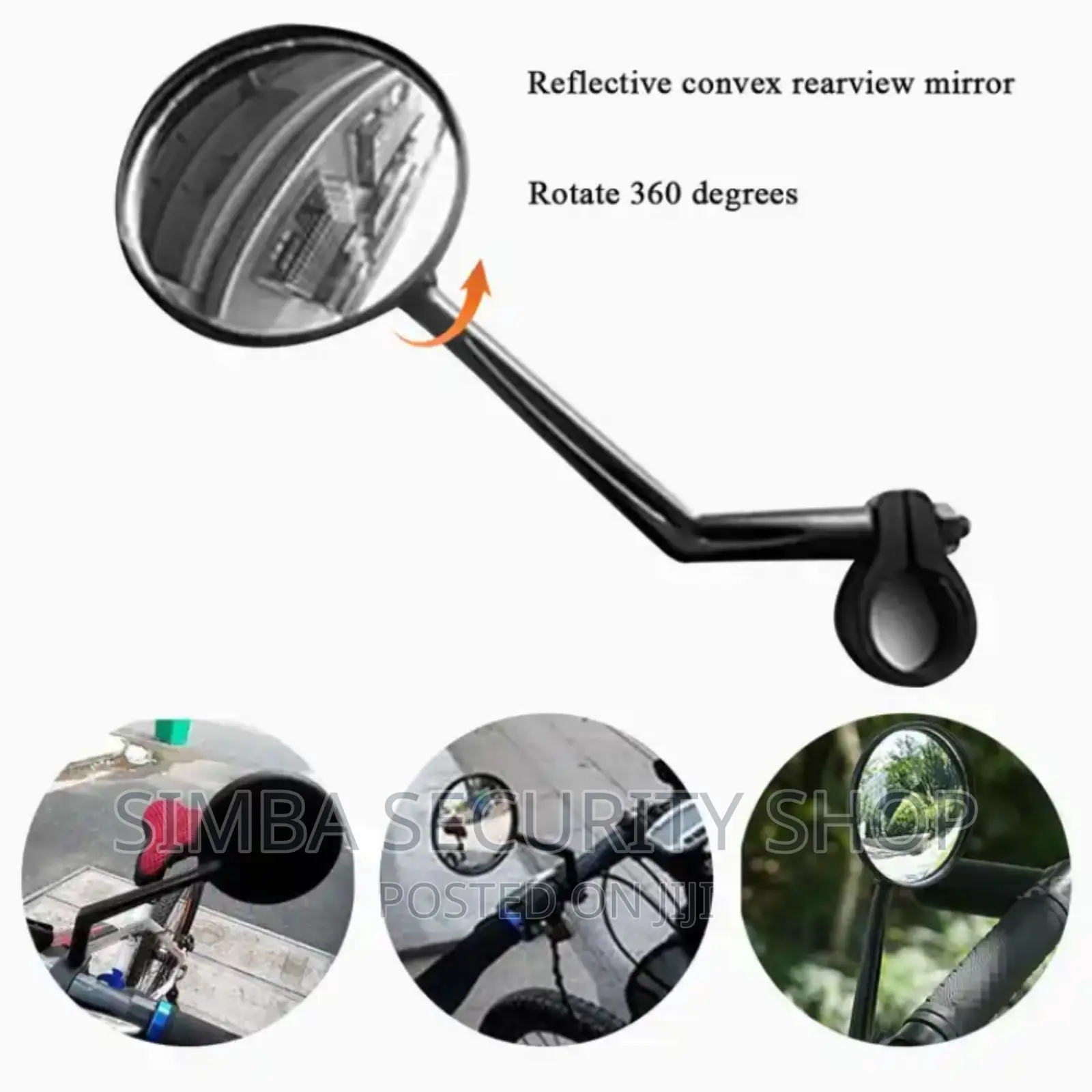 Long Bicycle Bike Rearview Mirror Motorcycle Back Side 360