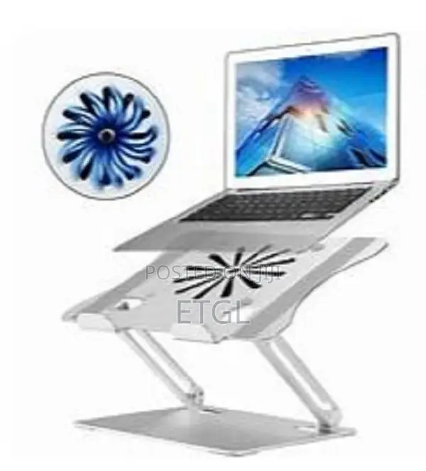 .Metallic Flexible Adjustable Laptop Stand With Powered Fan