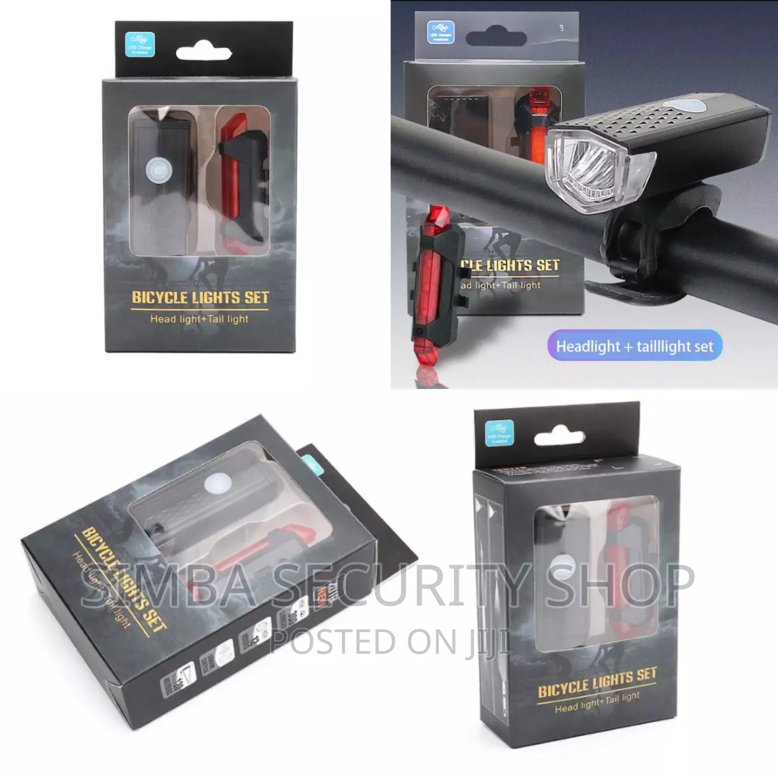 USB Rechargeable LED Bicycle Bike Front Rear Tail Lights
