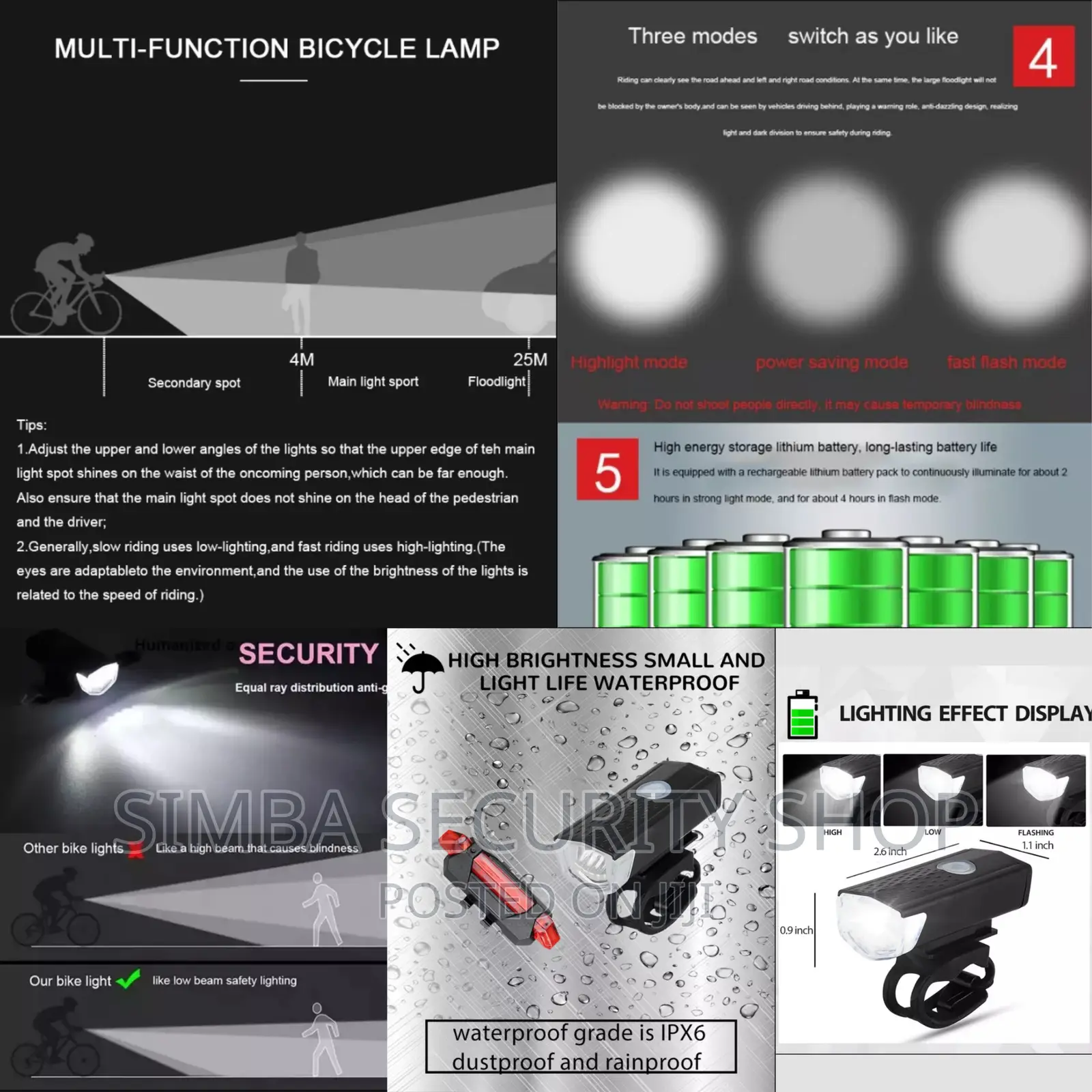 USB Rechargeable LED Bicycle Bike Front Rear Tail Lights
