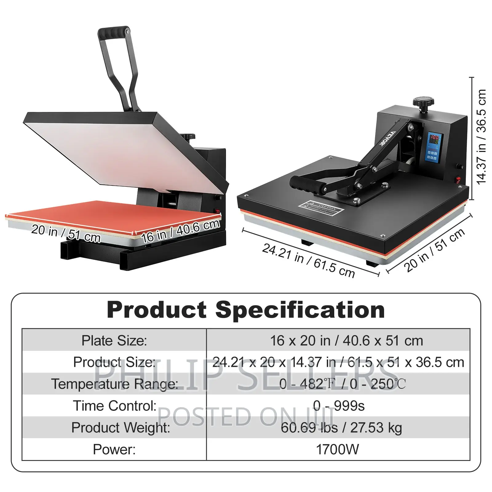 Black Heat Press Machine Digital Clamshell