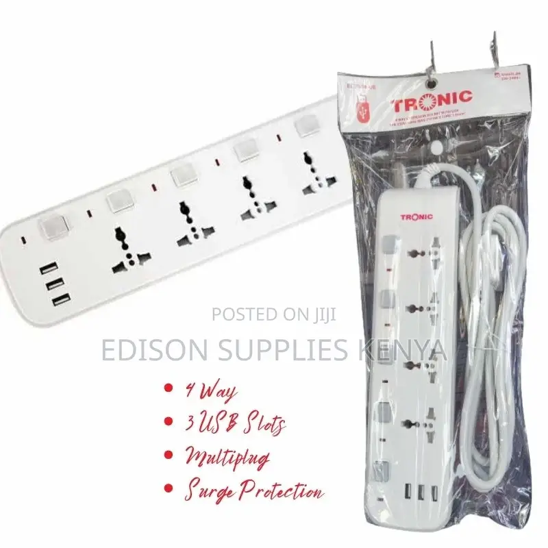 Extension Cable Tronic Power Extension Cord Socket USB Ports