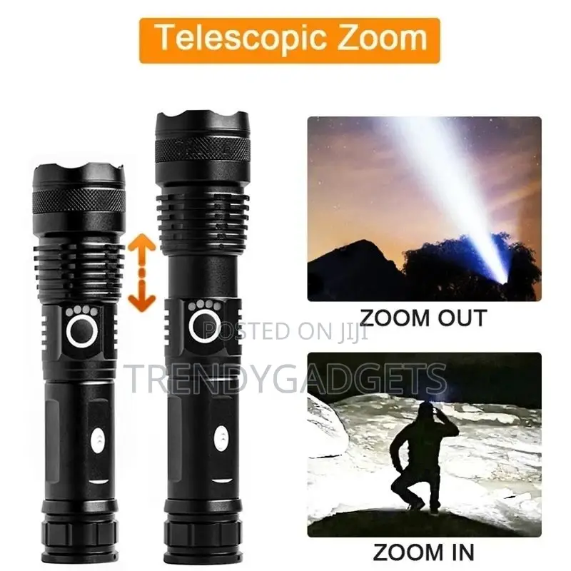 Most Powerful Flashlight 5 Modes Usb Zoom Led Torch Aluminiu