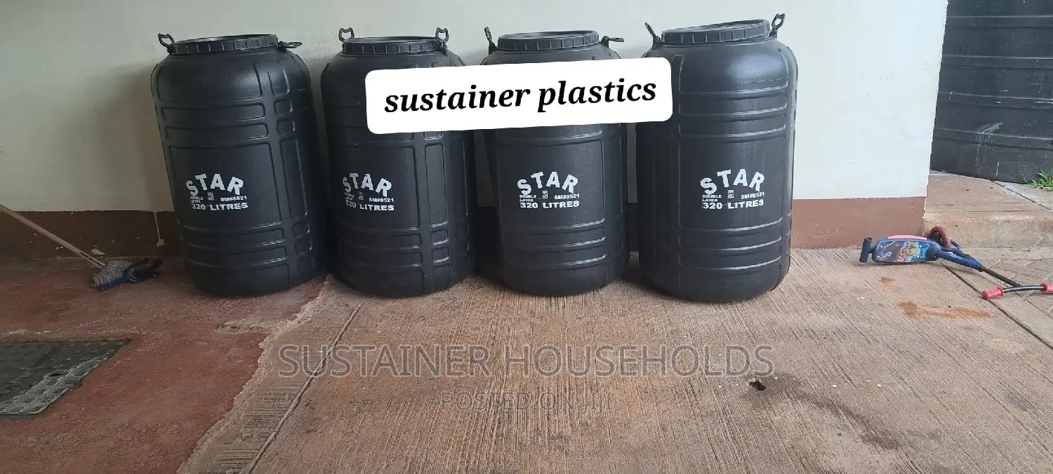 320 Litres Plastic Water Storage Tanks (Black)