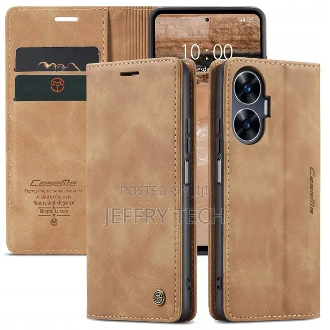 Realme C55 Flip Leather Wallet Case With 2 Cards Slot