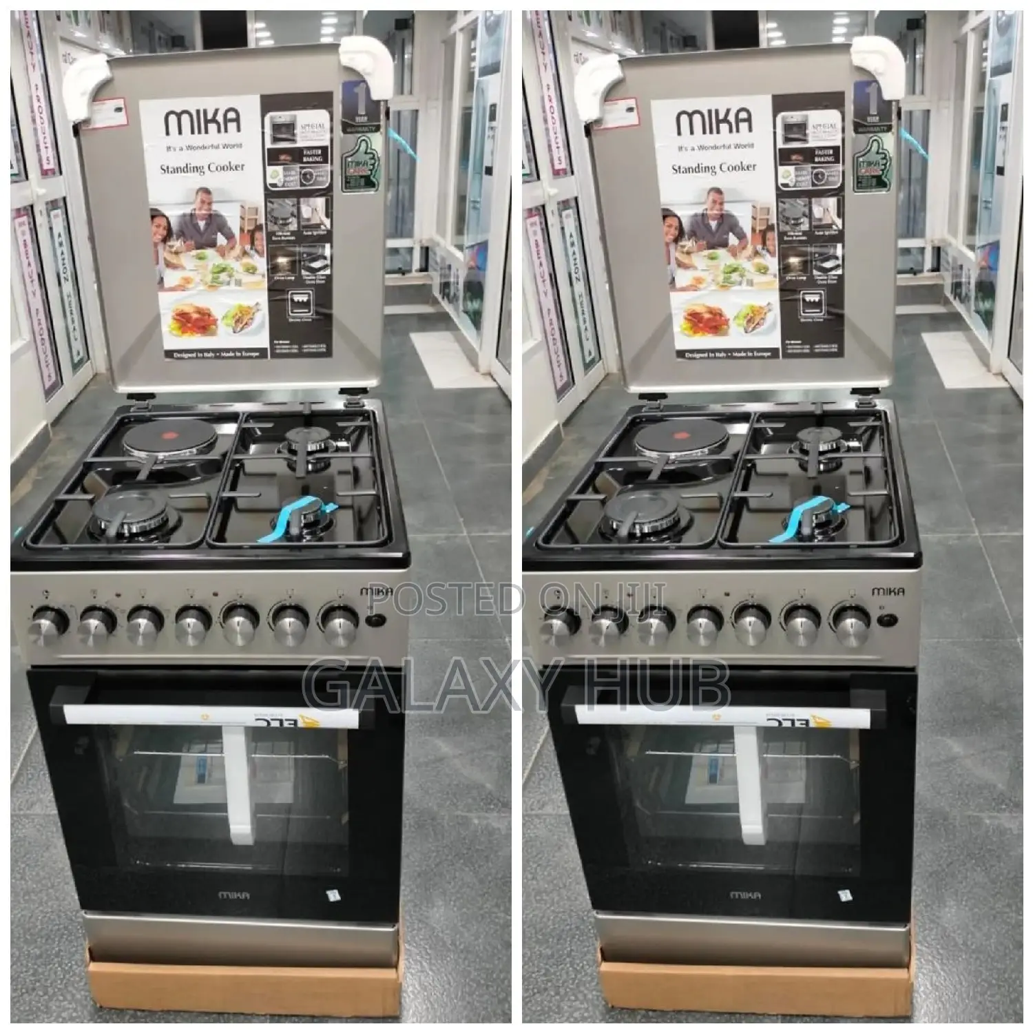 .Mika 3gas + 1 Electric Cooker 50 Cm by 60 Cm