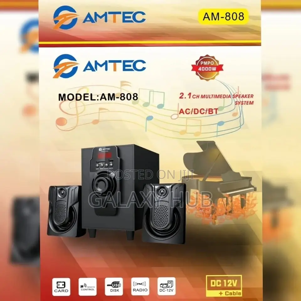 Amtec Am-808 Subwoofer, Ac/Dc/Bt