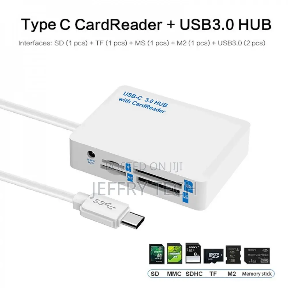 USB-C / Type-C USB 3.0 Hub With Card Reader for Phone, Table