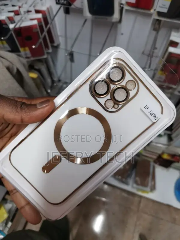 iPhone 13 Pro Gold Plated Magsafe Magnetic Phone Case White