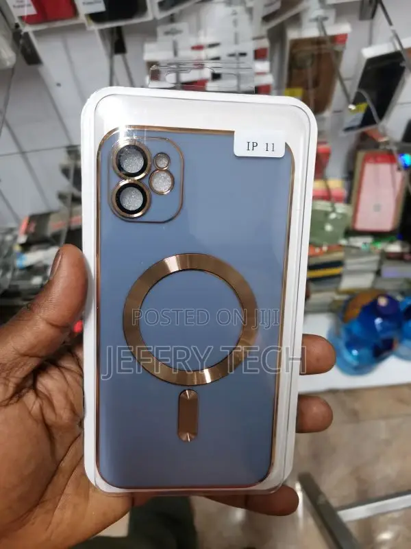 iPhone 11 Magsafe Plating TPU Phone Case With Lens Blue