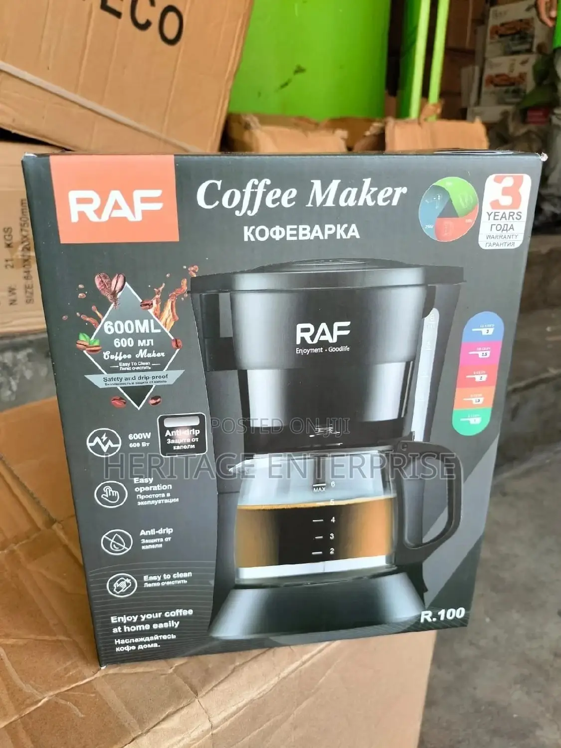 Electric Coffee Maker Machine 600ml