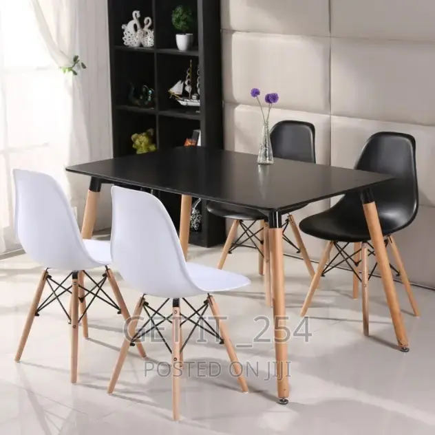 Wooden Table With Metallic Stands (L120cm W60cm H75cm