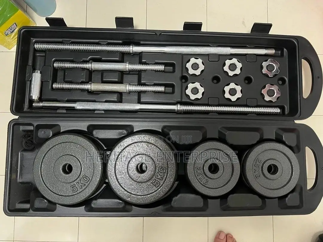 Weights 50kg Barbell and Dumbbell Set and Fitness Kit.