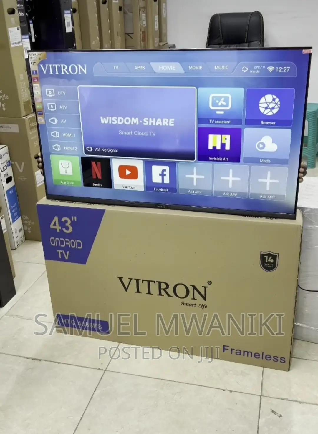 HTC Vitron 43" Smart Android Frameless TV FHD Netflixyoutube