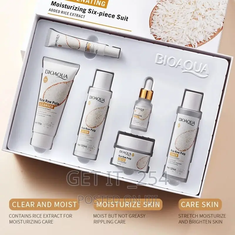 6-piece Rice Skincare Set Contains Cleanser 100gm