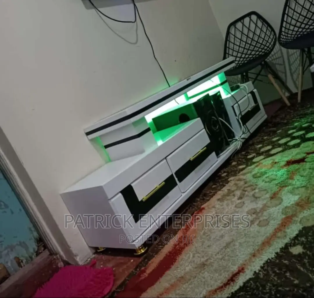 Wooden TV Stand With LED Lights