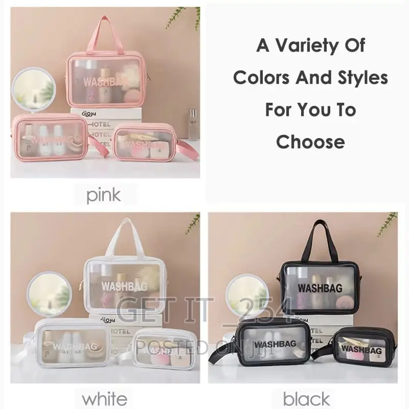 3 In 1 Waterproof Cosmetics/Wash Bags All Colors