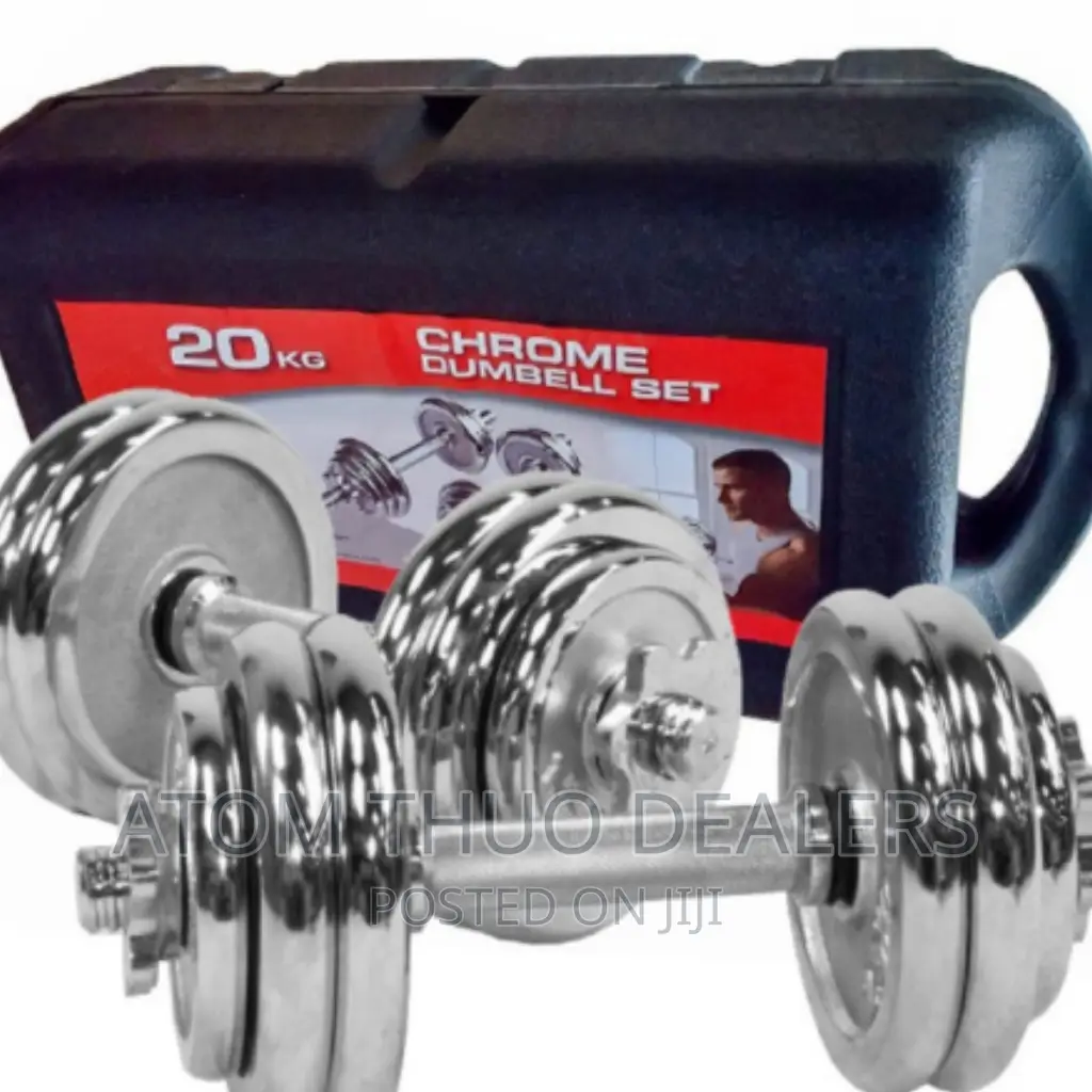 Brand New 20 KGS Chrome Adjustable Dumbbell Set With Case