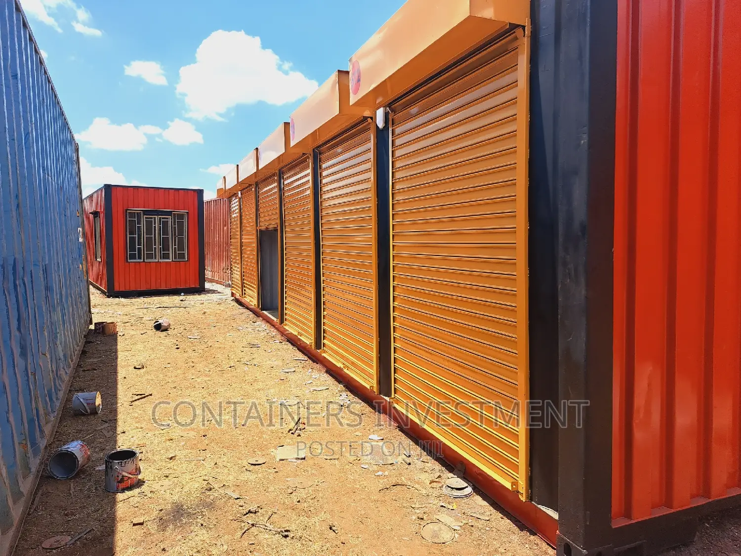 40ft Container Stalls and Office- After and Before Pics